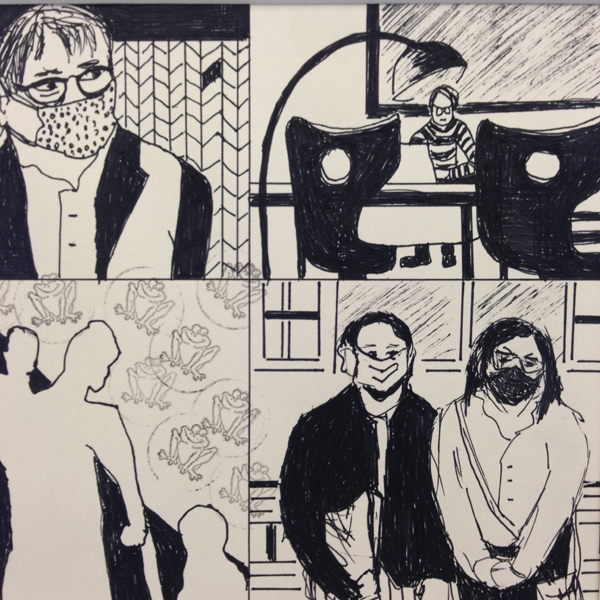 Covid-Zeichnungen von Elke Kraul